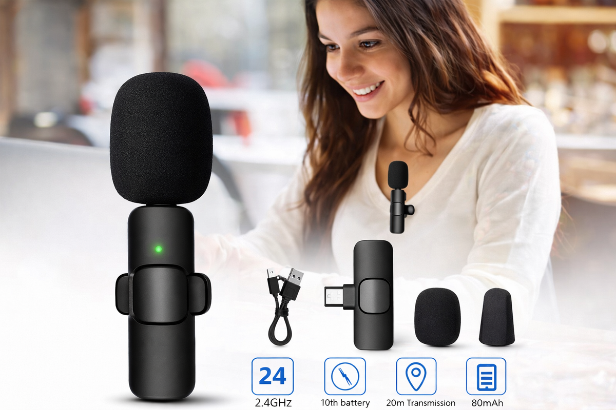 K8 Wireless Collar Mic – Vlogging & Podcasts