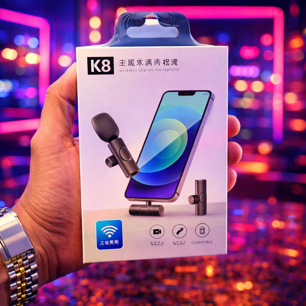 K8 Wireless Collar Mic – Vlogging & Podcasts