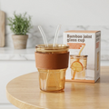 Amber Glass Coffee Tumbler – 400ml Travel Mug