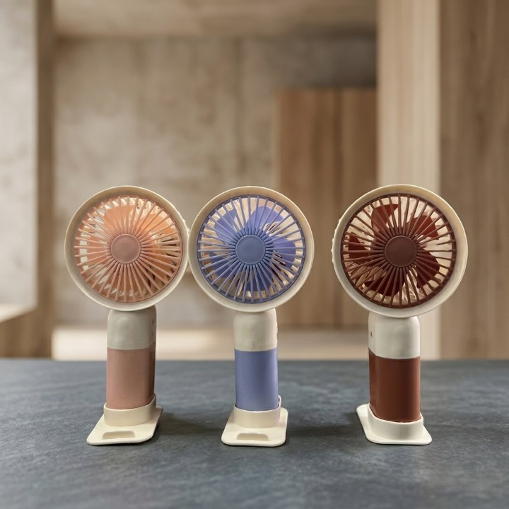 Mini Rechargeable Fan with Phone Stand Base
