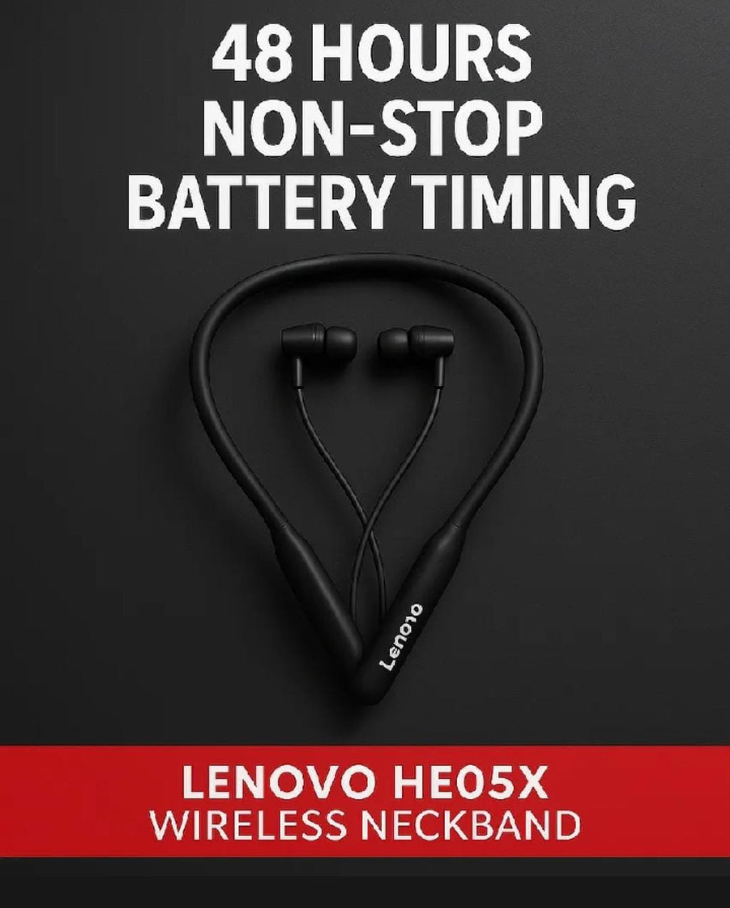 Lenovo HE05X Neckband Earphones – Sports & HD Sound