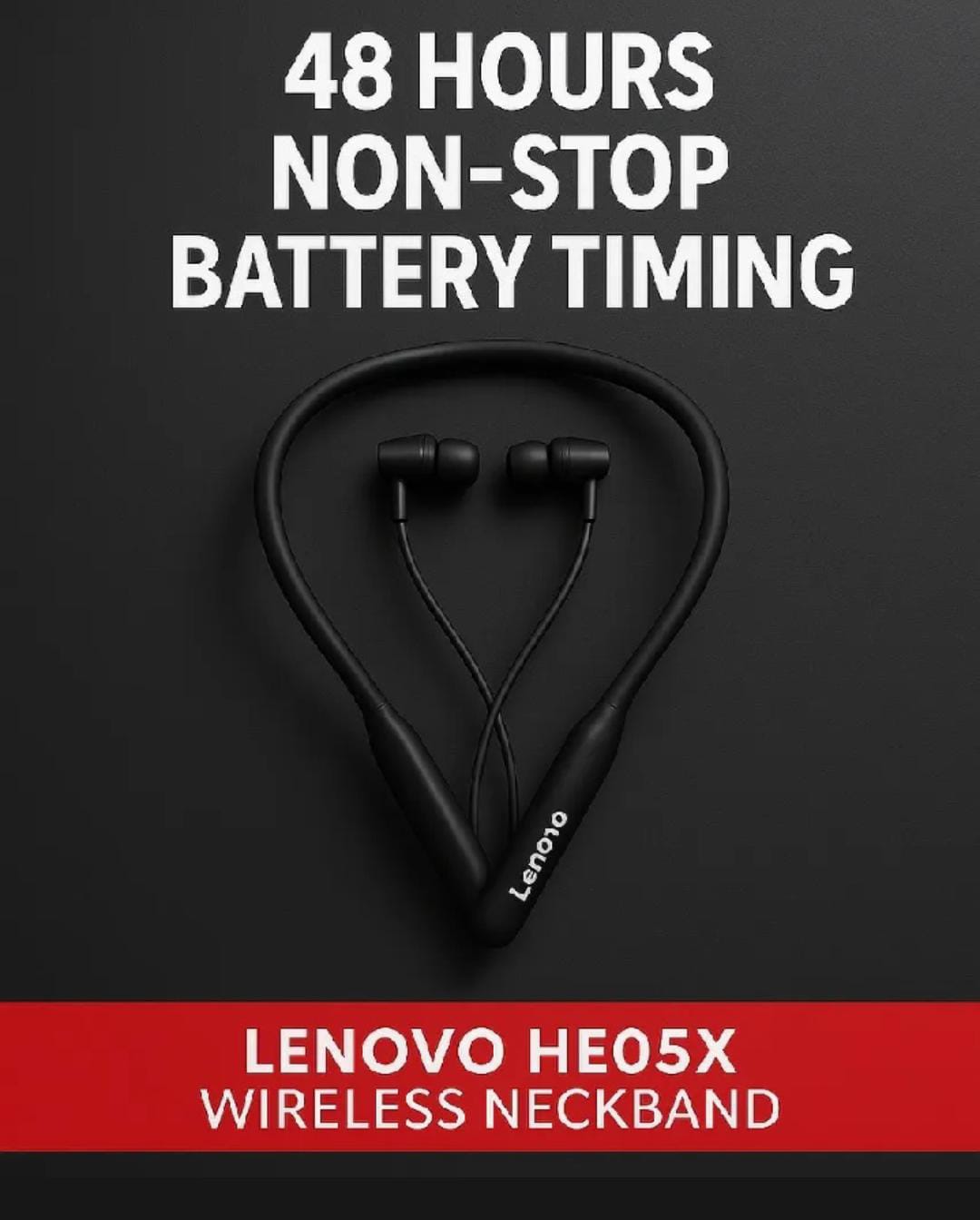 Lenovo HE05X Neckband Earphones – Sports & HD Sound