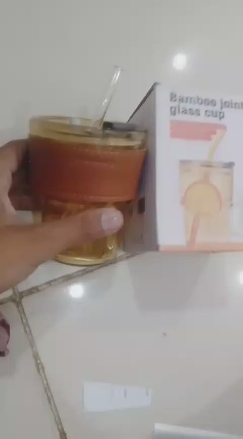 Amber Glass Coffee Tumbler – 400ml Travel Mug